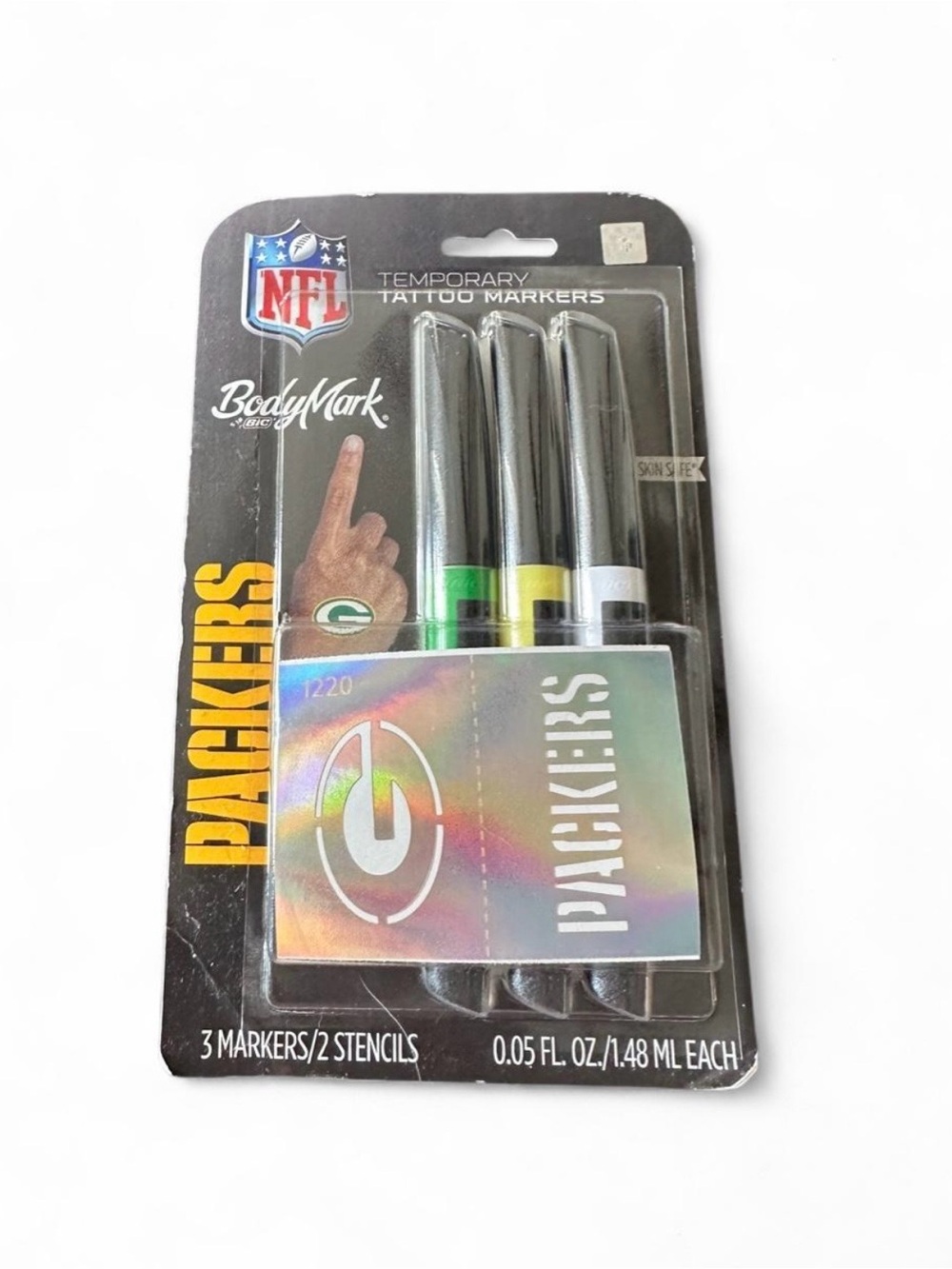 NFL Green Bay Packers Temporary Tattoo Markers - Black, Green, Yellow